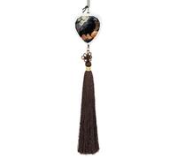 Frightening Halloween Crow Car Pendant Sun Catcher Crystal Ornament for Rearview Mirror, Elegant Car Hanging Ornament with Tassel for Home & Office Decor