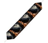 Frightening Halloween Crow Table Runner for Dining Table, Short Plush Runners Washable & Durable Tablerunner Modern Home Decor for Wedding, Kitchen, Holiday 178*33cm