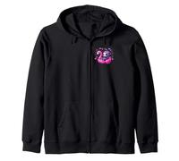 Frighteningly Fabulous Halloween Skeleton Riding Flamingo Zip Hoodie