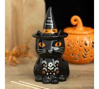 Frightful Folk Black Cat Ceramic Oil Burner For Tealight