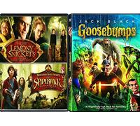 Frightfully Fun Flicks R.L Stine The Movie Goosebumps Triple Feature Lemony Snicket's A Series Of Unfortunate Events + Spiderwick Chronicles Creepy family 3-Pack