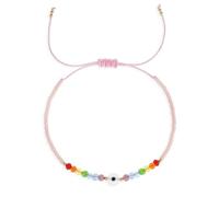 Frigotine Colorful Evil Eye Beaded Braided Bracelet for Woman, Trendy Handmade Crystal Beads Adjustable String Rope Lucky Protection Bracelets Friendship Holiday Fashion Jewelry Gift, 5.5 UK, Stone