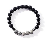 Frigotine Cross Gemstone Beads Stretch Protection Bracelet for Men Women Handmade Healing Stone Chakra Beads Elastic Bracelet Accessories Fashion Jewelry Father Gift, 6"-7", Obsidian, No Gemstone