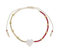 Frigotine Cute Beaded Anklet for Women Boho Handmade Daisy Cross Gold Bead Cord Adjustable Ankle Bracelet Summer Beach Jewelry Gifts, 7.5, Gemstone, No Gemstone
