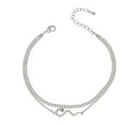 Frigotine Dainty Gold Silver Snake Bracelets for Women, Trendy Sparkly Adjustable Cable Chain Green Rhinestone Layered Gothic Jewelry Prom Holiday Gift, 6.5inches, Brass, no gemstone