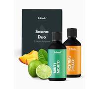 frihed. Sauna Infusion Duo Party - Highly Concentrated Mint & Lime + Ice Tea Peach Sauna Oil - Gift Set for Sauna Lovers - 100 ml Glass Bottles - Made in Lüneburg