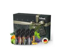 frihed.® Sauna Infusion Fragrance Calendar Tasting Package - Highly Concentrated Oils - 24 x Different Fragrances - Gift Set Sauna Avents Calendar - 10 ml Glass Bottles - Made in Lüneburg