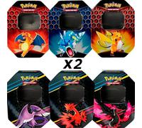 Friki Monkey Tin Box Pokemon Random, Empty Tin Box for Storage, Durable Pokemon Box for Pokemon Cards, Pokemon Envelopes, Pokemon Coins, Ideal for Collecting on the Shelf. (Pack of 2)