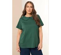 Frill Collar Top Yours Dark Green 26-28