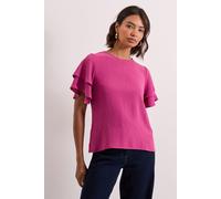 Frill Sleeve Crew neck T-Shirt Dorothy Perkins Rose 16