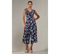Frill Tie-front Jumpsuit Jolie Moi Mid Navy 16