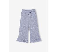 Frilled Bermuda Shorts in Cotton Gauze for Girls printed blue