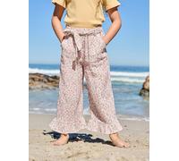Frilled Bermuda Shorts in Cotton Gauze for Girls printed white