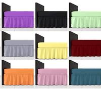 Frilled Platform Valance Sheet King 150x200cm - Soft Polycotton Percale - Fits Under the Mattress Base Bed Skirt (Mint Green)