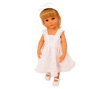 FRILLY LILY Broderie Anglaise Dolls dress for Small 14-18 inch [ 35-45 cm dolls and bears] Dress Only TO FIT DOLLS SUCH AS DESIGN A FRIEND DOLL , AMERICAN GIRL DOLL , HANNAH BY GOTZ, HAPPY KIDZ , PRECIOUS DAY DOLL, MY LONDON GIRL , AND BONNIE AND PEARL .