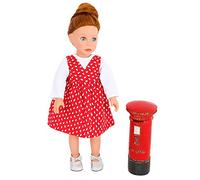 FRILLY LILY Dolls Red Dress with White Chick design, from Suitable for dolls such as 46 cm Baby Annabell and lots of Corolle and Gotz dolls 18-20 inches 45-50 cm DOLL AND SHOES NOT INCLUDED