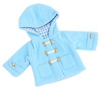 FRILLY LILY PALE BLUE DUFFLE COAT FOR MEDIUM DOLLS AND BEARS 18-20 INCH S 43-50 CM TO FIT DOLLS SUCH AS BABY ANNABELL AND BABY ALEXANDER 43 CM