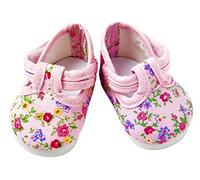 FRILLY LILY Pink Flower Dolly Doodle Shoes small size 6 x 3.5 cm.TO FIT DOLLS SUCH AS 43cm BABY BORN AND TINY TEARS