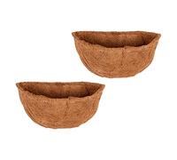 Frillybutts 2PCS 50cm Coconut Liners for Planters Half Round, Half Circle Coco Fiber Replacement Liners for Wall Hanging Baskets (2, 50cm/20 Diameter)
