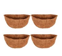 Frillybutts 4 PCS Half Round Coco Liner 16"/40cm,Half Round Coconut Fiber Liner Pre-formed Replacement for 16'' Hanging Basket