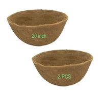 Frillybutts Coco Liners for Planters 20 Inch,2PCS Replacement Coco Fiber Basket Liner for Round Baskets Garden Containers