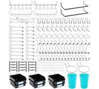 FRIMOONY Pegboard Hooks, with Bins, Peg Locks, for Organizing Various Tools, 204 PCS, 80 of Which are Locks