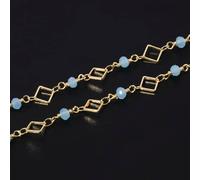Fringe Curtain Decorations Backdrop, 2 Meter Stainless Steel Multicolor Chain Crystal Stone Beads for Jewelry Making DIY(7)