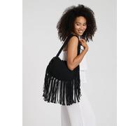 Fringe Detail Shoulder Bag South Beach Black One Size