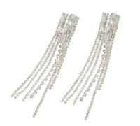 Fringe Drops Earrings Alloy Texture for Faces Slimming Effect Crystals Perfect for Weddings and Parties Versatile Use Metal Earrings