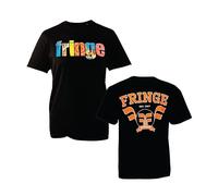 Fringe Edinburgh RI T-Shirt - Double-Sided Retro Festival Tee with Travel Lettering Front and Bold Crest Back Print (Black, XL)