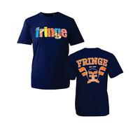 Fringe Edinburgh RI T-Shirt - Double-Sided Retro Festival Tee with Travel Lettering Front and Bold Crest Back Print (Navy, L Years)