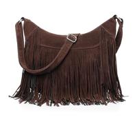 Fringe Hobo Bags for Women Vintage Suede Crossbody Bag Hippie Western Cowgirl Purses Tassel Shoulder Bag, Caramel, 14.2"L x 3.9"W x 10.3"H