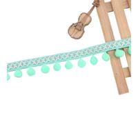Fringe Lace, Colourful Tassel Trim Pompom Ribbon Bobble for Sewing(Light Green)