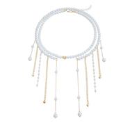 Fringe Necklaces with Intricate Beadwork and Retro Round Pendant Adjustable Length Clavicle Chain Fashion Statement Necklace