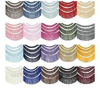 Fringe Silky Loop Trimming Fringing. Poly Rayon Antique Look Crimped Costume Chainette Tassel Trim,Soft Drape. 2,4,6 & 13cm Length. 20 Colors Decoration,Dress Edge. Cream #815, 2cm, 10YD