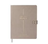 Fringe Studio 2026 Weekly Planner, Aug 2025 - Dec 2026, 17 Month, Faux Leather Wrapped Cover, "EAVES STAMPED TAUPE", 8"w x 10"h, 240 Pages (137FL002)