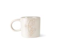 Fringe Studio Artisan Stoneware Mug, White Floral C 3.75" Dia. X 3.5" H, 13 FL.OZ, Prairie Collection (335009)