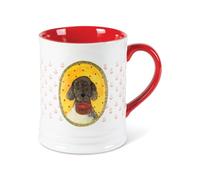 Fringe Studio "Doodle Ridged Ceramic Georgia Mug (3.375" Diameter x 4.25") 12 fl.oz., Exclusive Artwork by Madison Safer, PetShop Collection (481530)