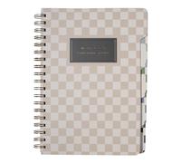 Fringe Studio Large Tab Notebook,Neutral Checks, Flexible Paperback Cover, 5 Subject/Die-Cut Dividers, 7.25" X 10", 180 Lined Pages, Multicolor (343PA002FSC)