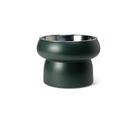 Fringe Studio "Matte Speckled Green Medium Raised Stoneware Feeder W/Stainless Steel Insert (7" Diameter x 5.5" H, 26 fl.oz.), PetShop Collection (453MD001)