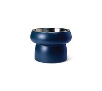 Fringe Studio "Matte Speckled Navy Small Raised Ceramic Feeder W/Stainless Steel Insert (5.5" Diameter x 3.75" H, 13 fl.oz.), PetShop Collection (453SM001)