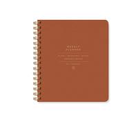 Fringe Studio Non-Dated Weekly Planner, Standard Cognac, Vegan Leather Cover, 160 Pages, 7" x 8.375", Signature Edition Collection (878003)