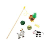 Fringe Studio Pasture Pals 6-Piece Plush Cat Toy Set, PetShop Collection (615049)