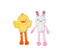 Fringe Studio Plush Dog Toy, 2 Pieces Set, Hoppy GO CLUCKY, Petshop Collection (312064)