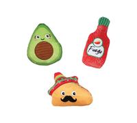 Fringe Studio Plush Dog Toy, 3 Pieces Set, "TASTE THE HEAT", Pet Shop Collection (662151)