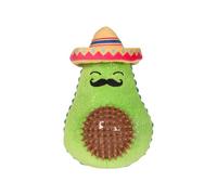 Fringe Studio Plush Dog Toy - “AVO-FIESTA” Avocado Dog Toy with Squeaker & Crinkle - Dental Chew Toy with TPR Ball - Interactive Plush Toy for Small & Medium Dogs - Pet Shop Collection