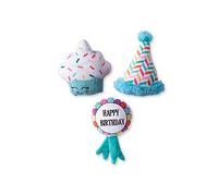 Fringe Studio Plush Dog Toy Set, Happy BARK-Day!, 3 Piece Set, for Small Dogs (289525)