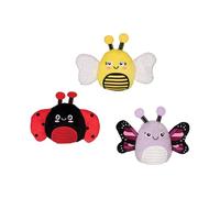 Fringe Studio Plush Dog Toy Set - “WE’RE SUPER FLY” 3-Pack Insect-Themed Toys with Squeaker & Crinkle - Cute Plush Dog Toys for Small Dogs - Ladybug, Bee, Butterfly - Pet Shop Collection