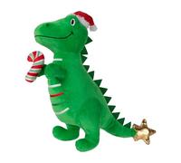Fringe Studio "REX-MAS IS HERE!" Green Rex Plush Dog Toy, PetShop Collection (314629)