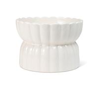 Fringe Studio Scalloped Ivory Medium Sculpted Raised Ceramic Feeder (6.5" Diameter x 4.5" H, 26 fl.oz.), PetShop Collection (450MD001)